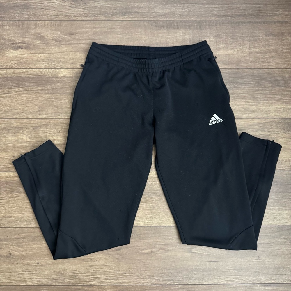 Adidas Climalite Black Zipper Pockets Jogger Sweats Skinny Size Medium M
